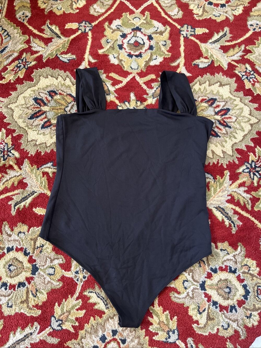 Abercrombie & Fitch Soft A&F Black Wide Strap Tank Bodysuit Size XL Sleeveless